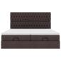 Preview: Ottoman-Bett mit Matratzen Dunkelbraun 200x200 cm Stoff
