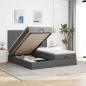 Preview: ARDEBO.de - Ottoman-Bett mit Matratzen Dunkelgrau 180x200 cm Stoff