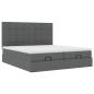 Preview: Ottoman-Bett mit Matratzen Dunkelgrau 180x200 cm Stoff