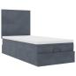 Preview: Ottoman-Bett mit Matratzen Dunkelgrau 90x190 cm Samt