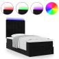 Preview: Ottoman-Bett mit Matratzen Schwarz 80x200 cm Samt
