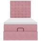 Preview: Ottoman-Bett mit Matratzen Rosa 100x200 cm Samt