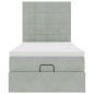 Preview: Ottoman-Bett mit Matratzen Hellgrau 90x190 cm Samt