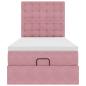 Preview: Ottoman-Bett mit Matratzen Rosa 90x190 cm Samt
