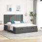 Preview: Ottoman-Bett mit Matratzen Dunkelgrau 200x200 cm Stoff