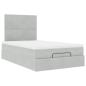 Preview: Ottoman-Bett mit Matratzen Hellgrau 120x190 cm Samt