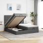 Preview: ARDEBO.de - Ottoman-Bett mit Matratzen Dunkelgrau 160x200 cm Stoff