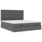 Preview: Ottoman-Bett mit Matratzen Dunkelgrau 160x200 cm Stoff
