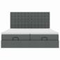Preview: Ottoman-Bett mit Matratzen Dunkelgrau 160x200 cm Stoff