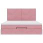 Preview: Ottoman-Bett mit Matratzen Rosa 180x200 cm Samt
