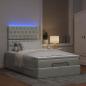 Preview: Ottoman-Bett mit Matratzen Hellgrau 120x190 cm Samt