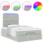 Preview: Ottoman-Bett mit Matratzen Hellgrau 120x190 cm Samt