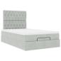 Preview: Ottoman-Bett mit Matratzen Hellgrau 120x190 cm Samt