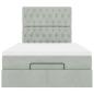 Preview: Ottoman-Bett mit Matratzen Hellgrau 120x190 cm Samt
