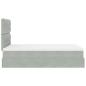 Preview: Ottoman-Bett mit Matratzen Hellgrau 120x190 cm Samt