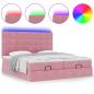 Preview: Ottoman-Bett mit Matratzen Rosa 160x200 cm Samt