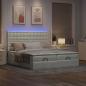 Preview: Ottoman-Bett mit Matratzen Hellgrau 180x200 cm Samt