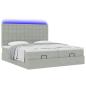 Preview: Ottoman-Bett mit Matratzen Hellgrau 180x200 cm Samt