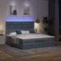 Preview: Ottoman-Bett mit Matratzen Dunkelgrau 180x200 cm Samt