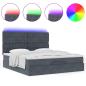 Preview: Ottoman-Bett mit Matratzen Dunkelgrau 180x200 cm Samt