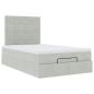 Preview: Ottoman-Bett mit Matratzen Hellgrau 120x200 cm Samt