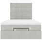 Preview: Ottoman-Bett mit Matratzen Hellgrau 120x200 cm Samt