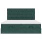 Preview: ARDEBO.de - Ottoman-Bett mit Matratzen Dunkelgrün 160x200 cm Samt