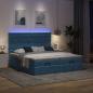 Preview: Ottoman-Bett mit Matratzen Dunkelblau 180x200 cm Samt