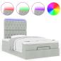Preview: Ottoman-Bett mit Matratzen Hellgrau 120x200 cm Samt