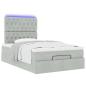 Preview: Ottoman-Bett mit Matratzen Hellgrau 120x200 cm Samt