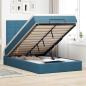 Preview: ARDEBO.de - Ottoman-Bett mit Matratzen Dunkelblau 120x190 cm Samt
