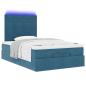 Preview: Ottoman-Bett mit Matratzen Dunkelblau 120x190 cm Samt