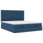 Preview: Ottoman-Bett mit Matratzen Blau 180x200 cm Stoff