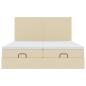 Preview: Ottoman-Bett mit Matratzen Creme 200x200 cm Stoff