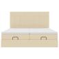 Preview: Ottoman-Bett mit Matratzen Creme 200x200 cm Stoff