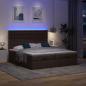 Preview: Ottoman-Bett mit Matratzen Dunkelbraun 200x200 cm Stoff