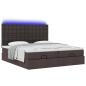 Preview: Ottoman-Bett mit Matratzen Dunkelbraun 200x200 cm Stoff