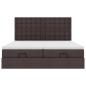 Preview: Ottoman-Bett mit Matratzen Dunkelbraun 200x200 cm Stoff