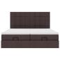 Preview: Ottoman-Bett mit Matratzen Dunkelbraun 200x200 cm Stoff