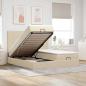 Preview: ARDEBO.de - Ottoman-Bett mit Matratzen Creme 160x200 cm Stoff