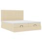 Preview: Ottoman-Bett mit Matratzen Creme 160x200 cm Stoff