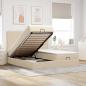 Preview: ARDEBO.de - Ottoman-Bett mit Matratzen Creme 160x200 cm Stoff