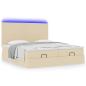 Preview: Ottoman-Bett mit Matratzen Creme 160x200 cm Stoff