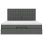Preview: Ottoman-Bett mit Matratze Dunkelgrau 160x200 cm Stoff