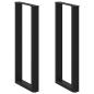 Preview: ARDEBO.de - Couchtischbeine U-Form 2 Stk. Schwarz 50x(100-101) cm Stahl
