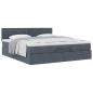 Preview: Ottoman-Bett mit Matratze Dunkelgrau 180x200 cm Samt