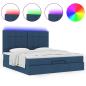 Preview: Ottoman-Bett mit Matratze Blau 160x200 cm Stoff