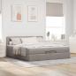 Preview: Ottoman-Bett mit Matratze Taupe 200x200 cm Stoff