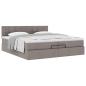 Preview: Ottoman-Bett mit Matratze Taupe 200x200 cm Stoff
