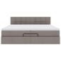 Preview: Ottoman-Bett mit Matratze Taupe 200x200 cm Stoff